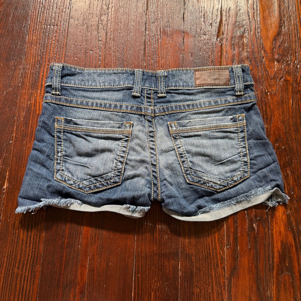BKE Stella Denim Shorts Lot Womens 29 Blue Distressed Low Rise Stretch 8PL1025 - Picture 2 of 10